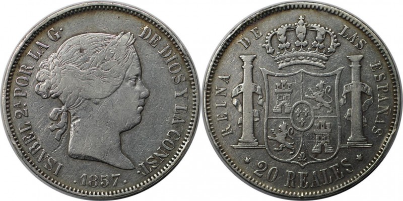 Europäische Münzen und Medaillen, Spanien / Spain. Isabel II. (1833-1868). 20 Re...