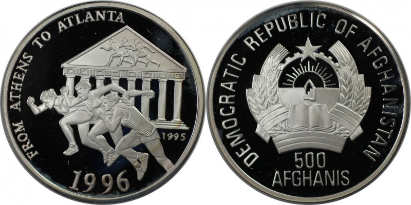 Weltmünzen und Medaillen, Afghanistan. Läufer. 500 Afghanis 1996, Silber. 0.64 O...