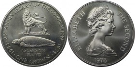 Weltmünzen und Medaillen, Ascension Insel / Ascension Island. 25. Jahrestag der Krönung. 1 Crown 1978, Silber. 0.84 OZ. KM 1a. Stempelglanz