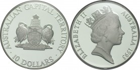Weltmünzen und Medaillen, Australien / Australia. Elisabeth II. 10 Dollars 1993, 0,925 Silber. 0,591 OZ. 20 g. KM 210. Polierte Platte