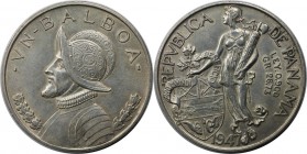 Weltmünzen und Medaillen, Panama. Vasco Nunez de Balboa. Balboa 1947, Silber. KM 13. Fast Stempelglanz