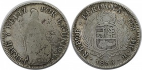 Weltmünzen und Medaillen, Peru. 4 Reales 1836, Silber. 0.28 OZ. Schön