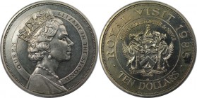 Weltmünzen und Medaillen, Saint Kitts and Nevis. Königlicher Besuch. 10 Dollars 1985. Vorzüglich-Stempelglanz