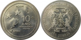 Weltmünzen und Medaillen, Saint thomas and prince islands. 10. Jahrestag der Unabhängigkeit. 100 Dobras 1985. Stempelglanz