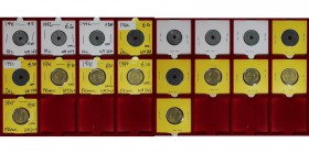 Weltmünzen und Medaillen, Tunesien / Tunisia. Protectorat Francais. Lot von 9 Münzen (1941-1945). 1х10 Centimes 1941, 2х10 Centimes 1942, 2х1 Franc 19...