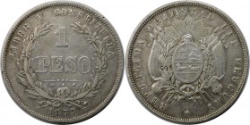Weltmünzen und Medaillen, Uruguay. Peso 1877 A, Silber. KM 17. Sehr schön