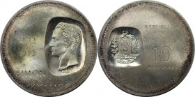 Weltmünzen und Medaillen, Venezuela. Simon Bolivar. 10 Bolivares 1973, Silber. 0.87 OZ. KM 45. Stempelglanz