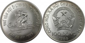 Weltmünzen und Medaillen, Vietnam. "1988 Olympische Winterspiele, Calgary". 100 Dong 1986, Silber. 0,19 OZ. 3700 T. KM 23. Stempelglanz
