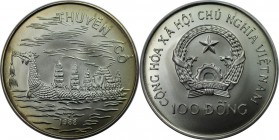 Weltmünzen und Medaillen, Vietnam. Drachenschiff. 100 Dong 1988, Silber. 3000 T. KM 25.1. Stempelglanz