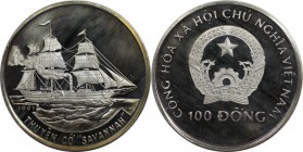 Weltmünzen und Medaillen, Vietnam. Dampfschiff "Savannah". 100 Dong 1991, Silber. 0.51 OZ. KM 35. Polierte Platte