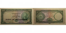 Banknoten, Mosambik / Mozambique. 100 Escudos 1961. P.109. I