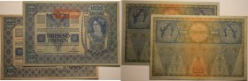 Banknoten, Österreich / Austria, Lots und Sammlungen. 2 x 1000 Kronen 1902 (Pick 61). Lot von 2 Banknoten. II-III/