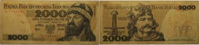 Banknoten, Polen / Poland. 2000 Zlotych 1977. P.147a. II