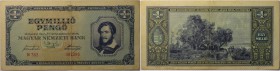 Banknoten, Ungarn / Hungary. MAGYAR NEMZETI BANK. 1 000 000 Pengö 1945. P.122. II