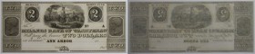 Banknoten, USA / Vereinigte Staaten von Amerika, Obsolete Banknotes. Ann Arbor, MI- Millers Bank of Washtenaw. 2 Dollars ND. I