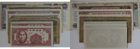Banknoten, Lots und Sammlungen Banknoten. Vietnam 5 - 1000 Dong 1976-91, China - Taiwan 50 Yuan (1972), 2 x 2 Fen, 5 Fen (1942). Lot von 8 Stück 1972-...