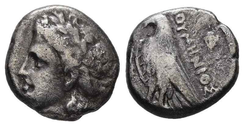 Troas, Abydos, AR Hemidrachm, 2.31 g 12.92 mm. Circa 350-325 BC. Numenios, magis...