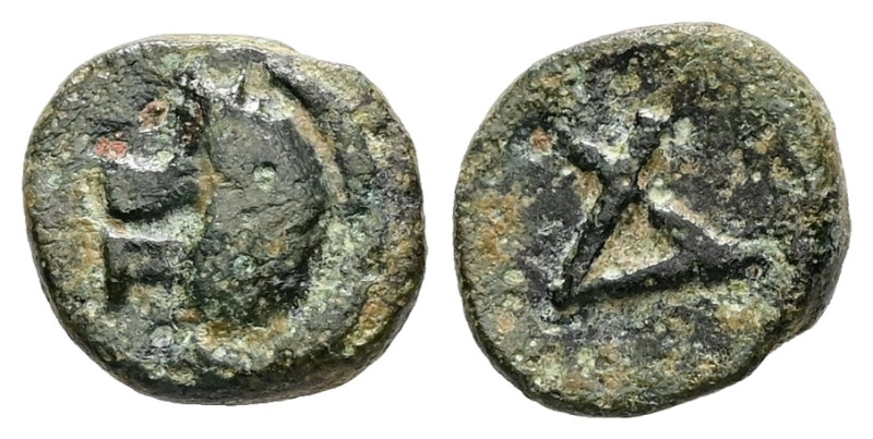 Troas, Achilleion. Ae, 0.94 g 10.29 mm. 4th century BC.
Obv: Helmet left.
Rev: C...