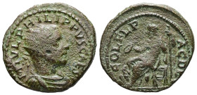 Thrace, Deultum. Philip II, Caesar, AD 244–249. AE. 5.37 g. 24.13 mm.
Obv: M IVL PHILIPPVS CAES. Radiate, draped and cuirassed bust of Philip II, righ...