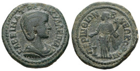 Thrace, Perinthus. Tranquillina, AD 238-244. AE. 7.46 g. 24.85 mm.
Obv: ϹΑΒƐΙΝΙΑ ΤΡΑΝΚΥΛΛƐΙΝΑ. Diademed and draped bust of Tranquillina, right.
Rev: Π...