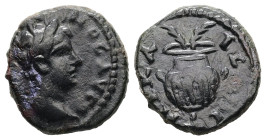 Bithynia, Nicaea. Caracalla, AD 198–217. AE. 2.37 g. 15.11 mm.
Obv: [ΑΝΤΩΝΕΙ]ΝΟC ΑΥΓΟ. Laureate head of Caracalla, right.
Rev: ΝΙΚΑΙΕ[Ω]Ν. Two handled...