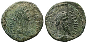 Mysia, Lampsacus. Hadrian, AD 117-138. AE. 5.63 g. 21.65 mm. 
Obv: Laureate and cuirassed bust of Hadrian, right.
Rev: [ΛΑΜ]ΨΑΚΗΝωΝ. Draped bust of Pr...