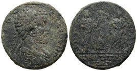 Lydia, Saitta. Septimius Severus, AD 193-211. AE. 25.12 g. 33.84 mm.
Obv: [AYT KAI Λ C]EΠ CEOYHΡOC. Laureate, draped, cuirassed bust of Septimius Seve...