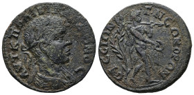 Ionia, Ephesus. Gallienus, AD 253-268. AE. 8.30 g. 26.51 mm.
Obv: AYT ΠΟ ΛΙΚ ΓΑΛ[ΛΙΕΝΟC]. Laureate, draped and cuirassed bust of Gallienus, right.
Rev...