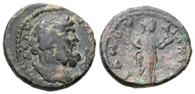 Caria, Attuda. Pseudo-autonomous, AD 166–169. AE. 3.65 g. 18.42 mm. Magistrate, Marcus Ulpius Carminius Claudianus, son of the city.
Obv: ΑΤΤΟΥΔΕΩΝ. B...