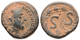 Syria, Antioch. Marcus Aurelius, AD 161–180. AE. 10.01 g. 22.85 mm.
Obv: ΑΥΤ Κ Μ ΑΥΡΗΛ ΑΝΤΩΝΙΝΟϹ ϹΕΒ. Laureate head of Marcus Aurelius, right.
Rev: S ...