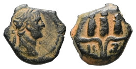 Egypt, Alexandria. Trajan, AD 113–114 (L IZ = year 17). AE. 1.90 g. 13.66 mm.
Obv: Laureate head of Trajan, right.
Rev: L ΙΖ. Hem-hem crown.
Ref: RPC ...