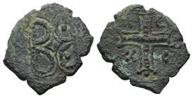 Empire of Nicaea, Anonymous. AD 1227-1261. AE, Tetarteron. 1.24 g. 17.53 mm. Uncertain mint. 
Obv: IC XC to left and right of jewelled cross.
Rev: B a...