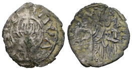 Andronicus III Palaeologus. “Politikon" Coinage. AD 1328-1341. BI, Tornese. 0.73 g. 17.96 mm. Constantinople. 
Obv: ΠOΛ[ITIKON]. Facing bust of the Th...