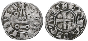 Crusaders, Frankisch Greece and The Archipelago Achaia, William of Villeharduin, AD 1245-1278. AR, Denier tournois. 0.70 g. 18.47 mm. 
Obv: CLARENTIA ...