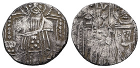 Republic of Venice. AR, Grosso. 0.90 g. 16.10 mm. Venice.
Obv: Facing figure of Nimbate Christ Pantocrator, enthroned, [IC XC] field to the left and r...