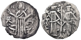 Bulgaria. Ivan Alexander and Michael Asen IV, AD 1331–1371. AR, Gros. 1.36 g. 21.65 mm. Veliko Turnovo.
Obv: IC – XC. Christ Pantokrator standing faci...