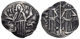 Bulgaria. Ivan Alexander and Michael Asen IV, AD 1331–1371. AR, Gros. 1.51 g. 19.83 mm. Veliko Turnovo.
Obv: IC – XC. Christ Pantokrator standing faci...