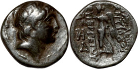 SELEUKID KINGS of SYRIA. Uncertain Syria mint. Antiochus IX Cyzicenus (114-95 BC). AE bronze. Obv.: helmeted head of Athena right. Rev.: BAΣIΛEΩΣ ANTI...