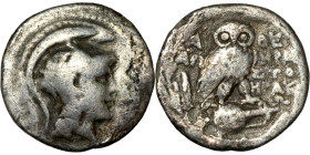 ATTICA, Athens. Drachm Obverse: Head of Athena right, Reverse: An Owl standing on an amphora in front. 
17mm 3,69g0