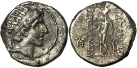 SELEUKID KINGS of SYRIA. Antioch mint. Antiochos VI Dionysos (144-142 BC). Hemidrachm. Obv.: radiate and diademed head right. Rev.: [ΒΑ]ΣΙΛΕΩΣ / ΑΝΤΙΟ...