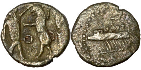 Phoenicia, Obol, Sidon (375-333 BC) Obverse: Galley l.; legend in Phoenician, Reverse. Persian king battling lion
8mm 0,53g0