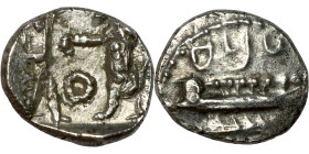 Phoenicia, Obol, Sidon (375-333 BC) Obverse: Galley l.; legend in Phoenician, Reverse. Persian king battling lion
8mm 0,70g0