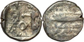 Phoenicia, Obol, Sidon (375-333 BC) Obverse: Galley l.; legend in Phoenician, Reverse. Persian king battling lion
8mm 0,80g0