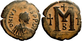 Justin I (518-527) Follis Obverse: :D N IVSTINVS PP AVG, diademed, draped, and cuirassed bust right Reverse: Large M
31mm 15,40g

Artificial sand p...