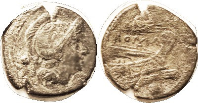 BRONZE, Uncia, 214-212 BC, Roma head r/Prow r, grain ear above, Cr.42/4, Sy.79; ...