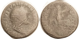 OSTROGOTHS, Vespasian As, Victory rt, G/Poor, with Ostrogothic revaluation c/mks looking like slash marks, supposed to be LXII, circa 490-540 AD. (A D...