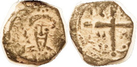 CRUSADERS, Antioch, Tancred (famous knight), 1101-12, Follis, Facg bust with turban/IC-XC/NI-KA in cross; 19 mm; AVF/F, small flan, rev off-ctr & sl c...