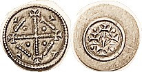 HUNGARY, Geza, 1141-62, Ar Denar, Cross design each side, Hu.152, Ed.72; Choice EF, well struck, toned. (An EF brought $91, Naumann 1/21)