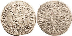 ITALY, Naples, Robert of Anjou, 1309-43, Ar Gigliato, Ruler std/ floriate cross, 28 mm, VF, almost as struck, usual sl crudeness, good bright silver, ...