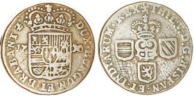 NETHERLANDS, Brabant, Æ Liard 1710, 24 mm, AF/F, some almost unnoticeable scrs, still nice.